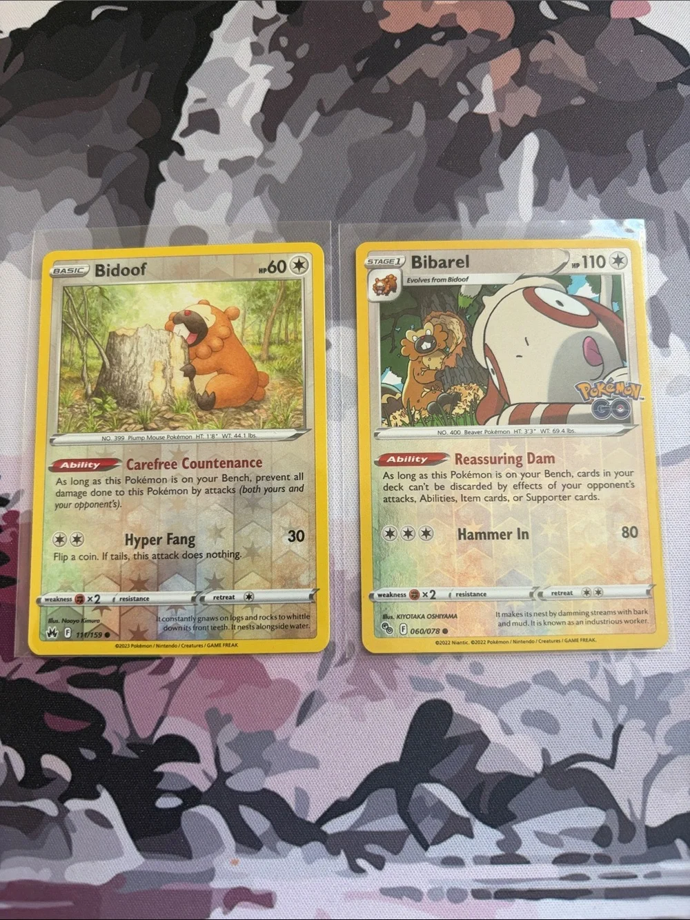 🦫 Bidoof & Bibarel Evolution Pokémon Card Lot | 2 Reverse Holo Cards ✨5/$25✨